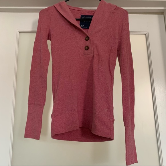 AMERICAN EAGLE Pink Knit Sweater Hoodie/Sweatshirt-Size Small - Picture 11 of 11